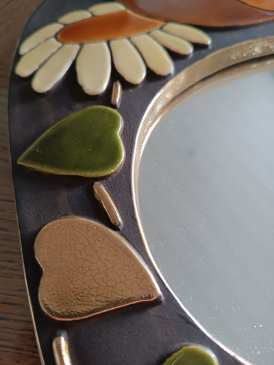 Miroir à l'oiseau céramique de Mithé Espelt