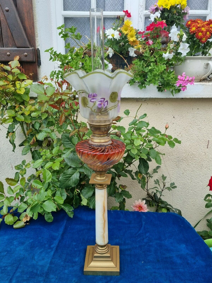 Baccarat Belle Lampe À Pétrole Ancienne