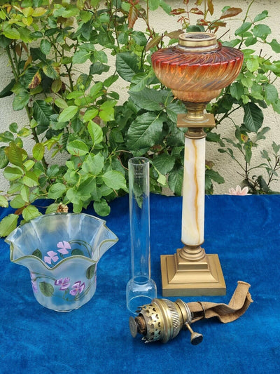Baccarat Belle Lampe À Pétrole Ancienne
