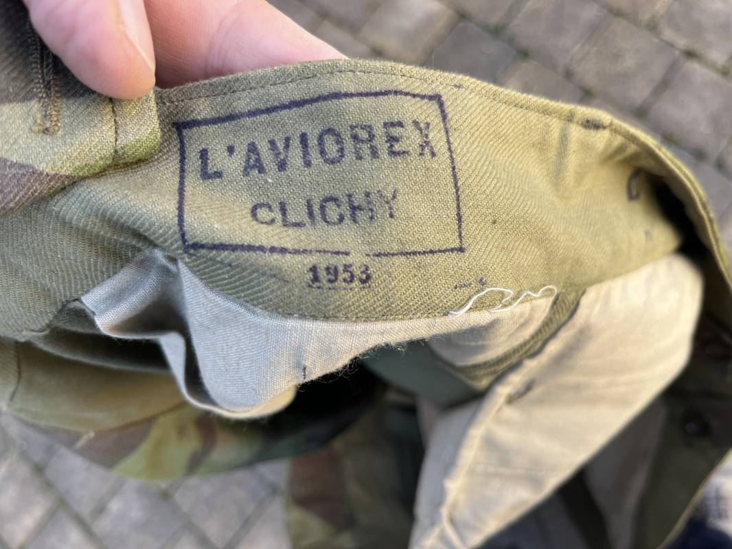 Pantalon de saut camouflé Parachutiste TAP 4752 et bretelles toile