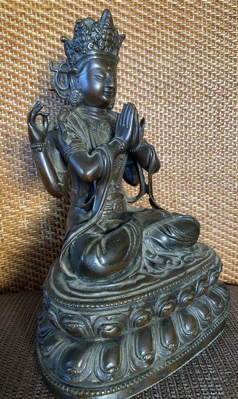 Statue Bronze Époque Xix Eme ( Inde Cambodge Vietnan  )