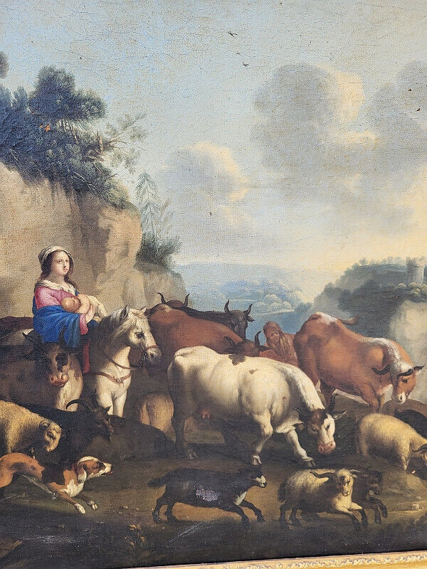 Paire de Tableaux – Peintures du XIXᵉ Siècle – Avec Cadres Dorés