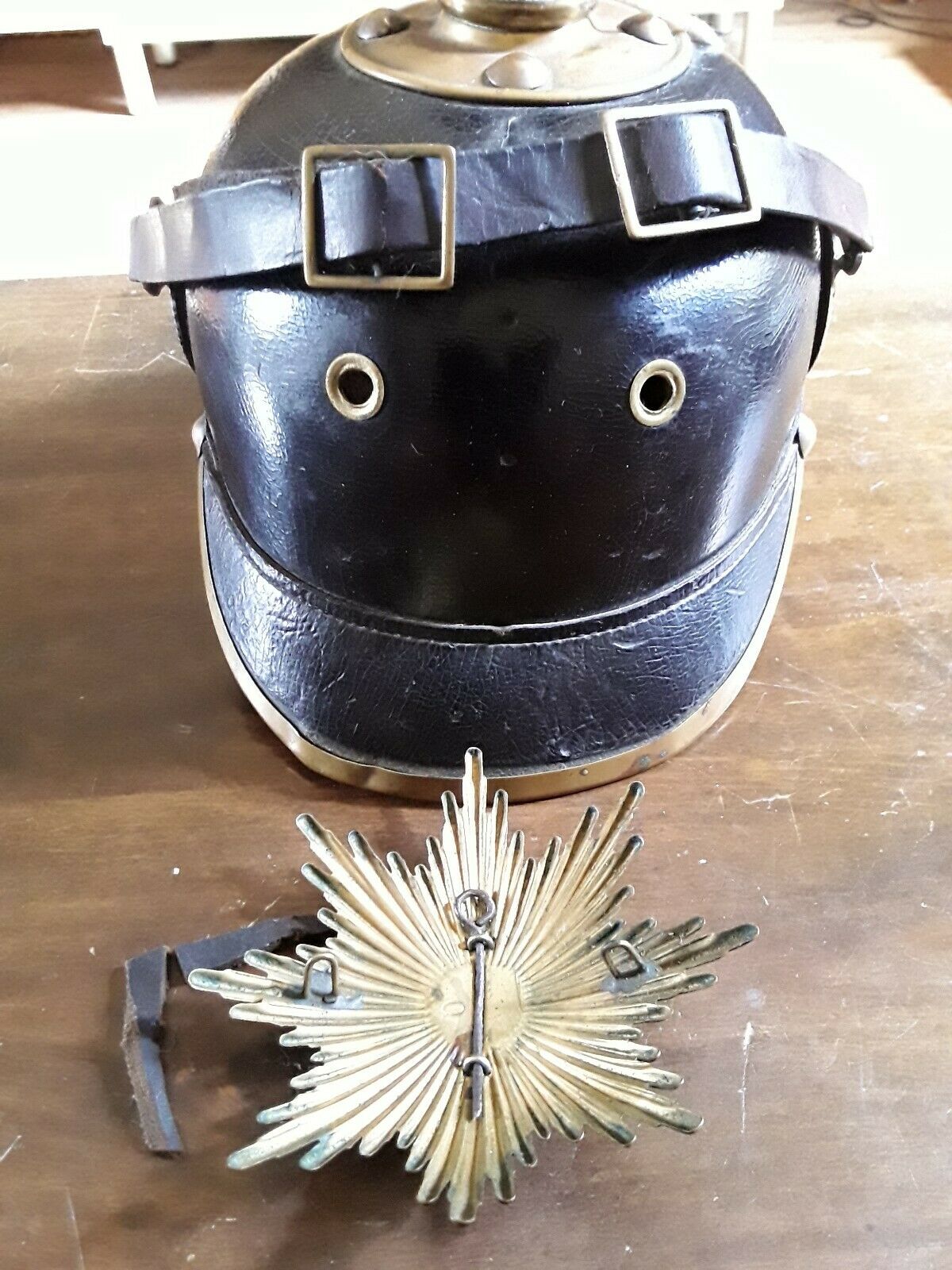 Casque À Pointe Troupe Saxe Reserviste Spikehelmet Pickelhaube