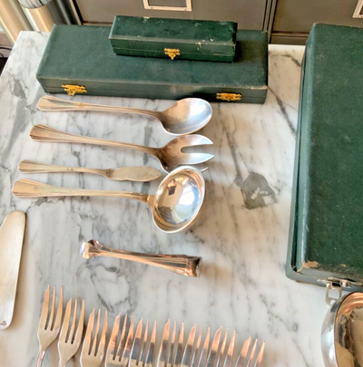 Christofle Ménagère De 75 Pièces Modèle Boréal Art Déco Métal Argenté