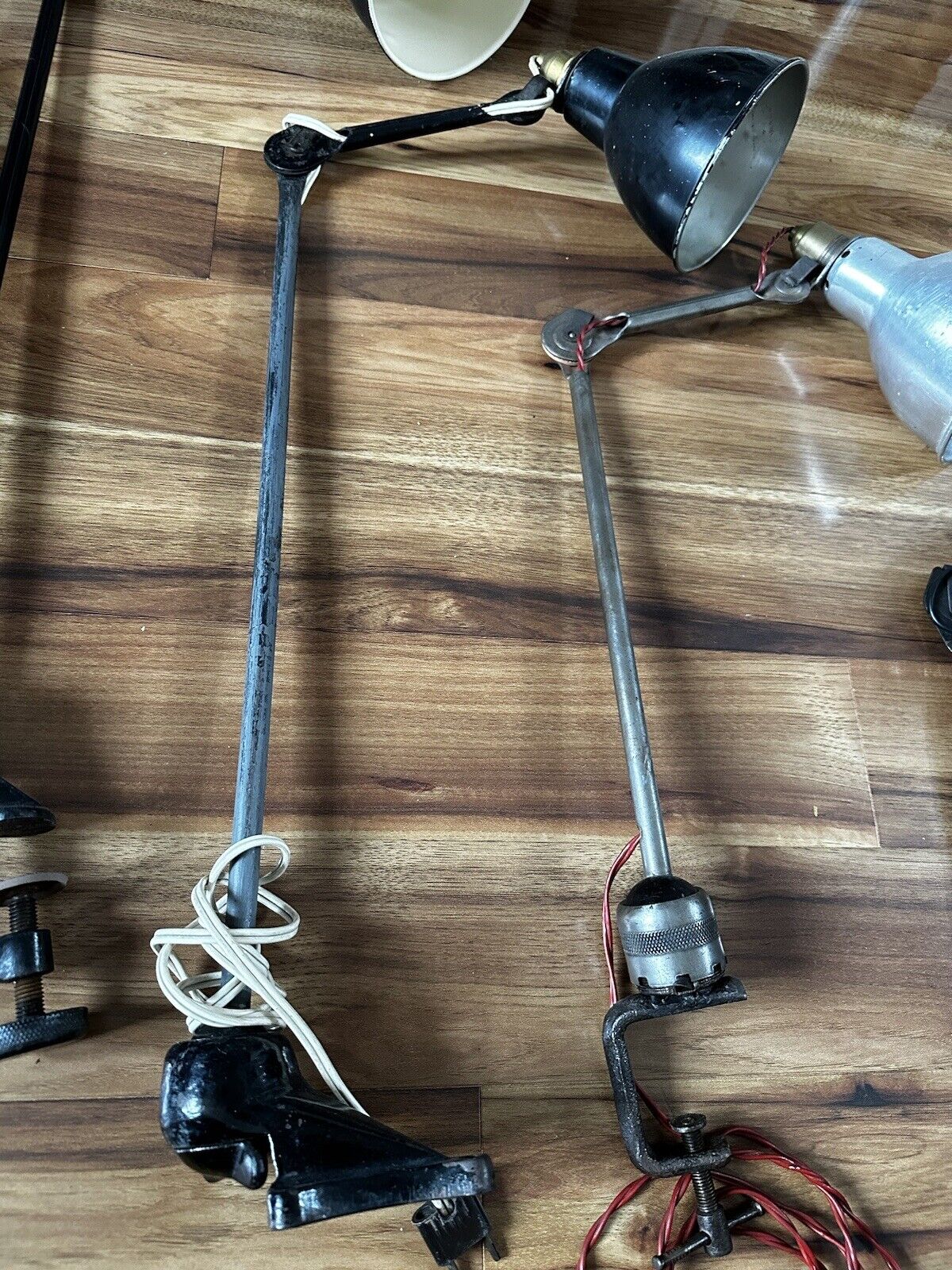 Lot de 4 anciennes lampes Gras Ravel