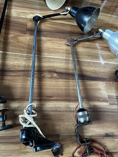 Lot de 4 anciennes lampes Gras Ravel