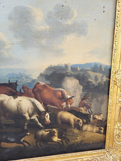 Paire de Tableaux – Peintures du XIXᵉ Siècle – Avec Cadres Dorés