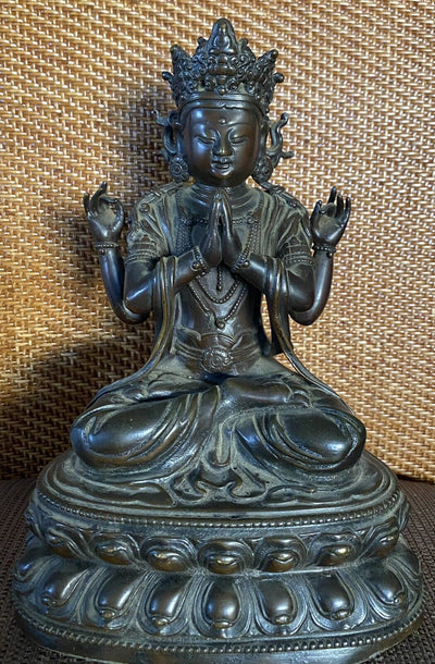 Statue Bronze Époque Xix Eme ( Inde Cambodge Vietnan  )
