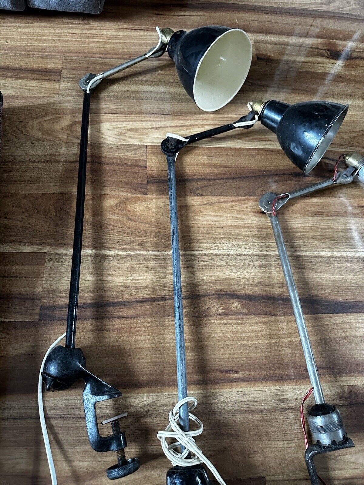 Lot de 4 anciennes lampes Gras Ravel