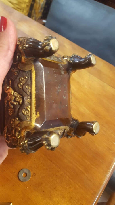 Ancien Brûle Parfum En Bronze Asiatique Chinese Vietnamien