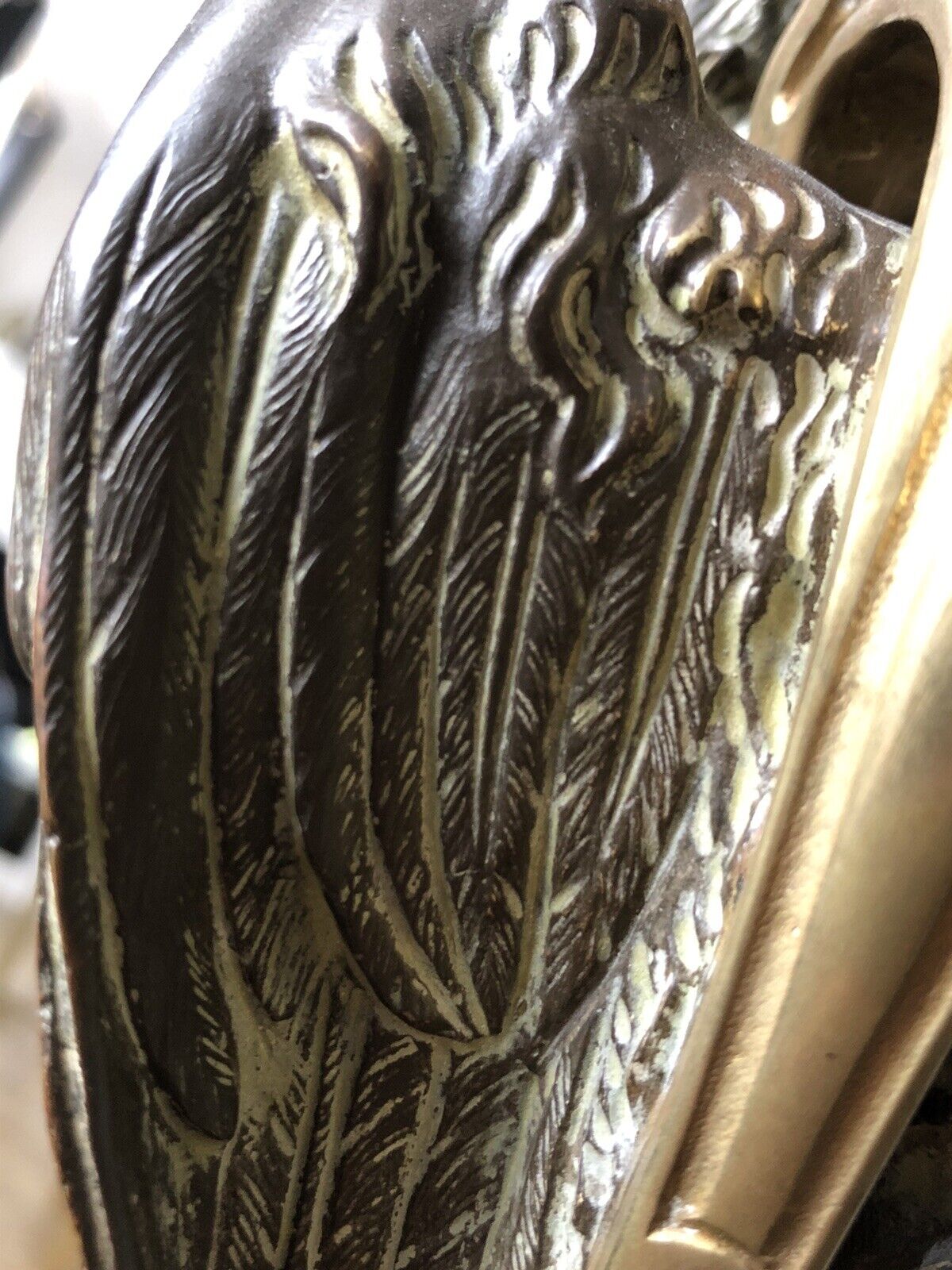 Grande lampe à pétrole en bronze doré Napoléon III dragon chimère