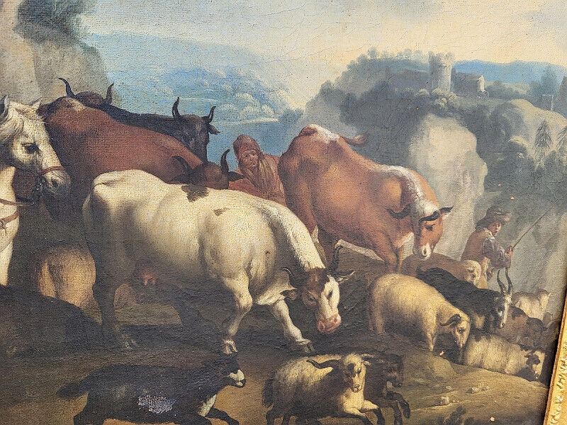 Paire de Tableaux – Peintures du XIXᵉ Siècle – Avec Cadres Dorés