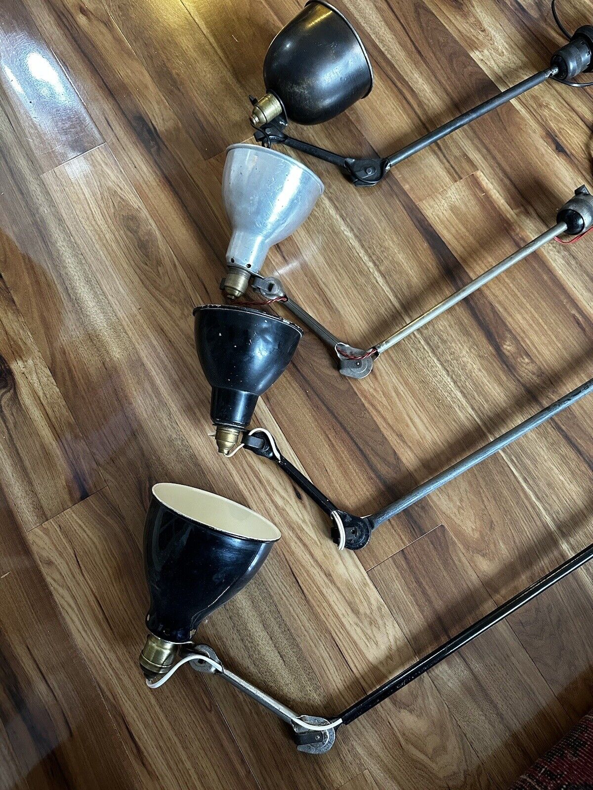 Lot de 4 anciennes lampes Gras Ravel