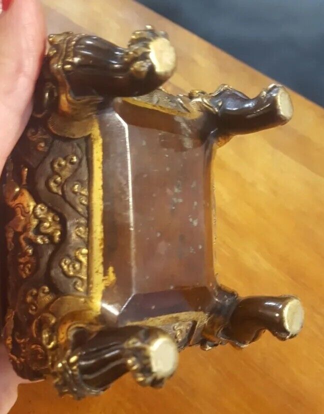 Ancien Brûle Parfum En Bronze Asiatique Chinese Vietnamien