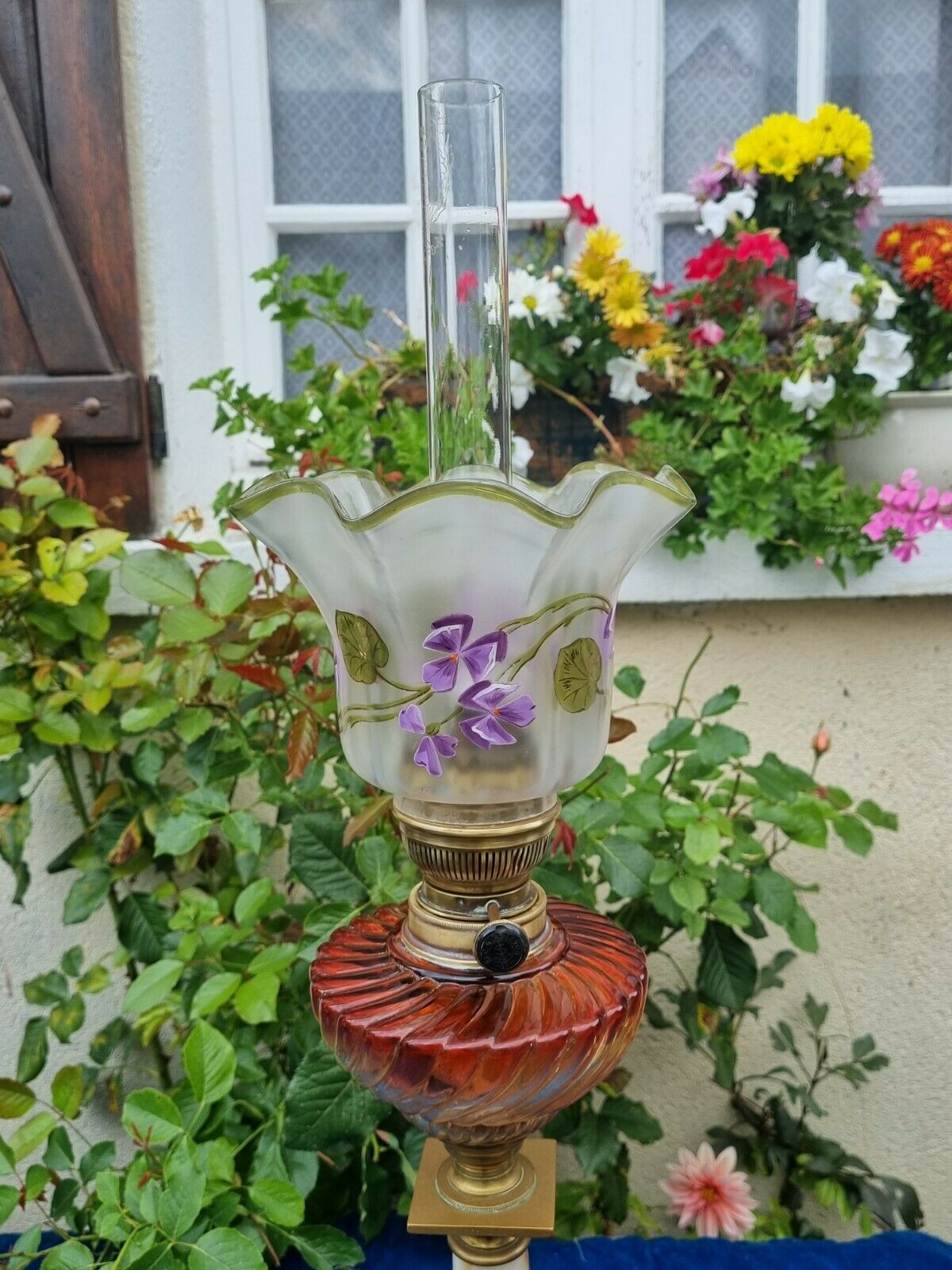 Baccarat Belle Lampe À Pétrole Ancienne