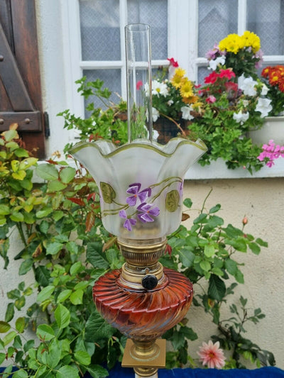 Baccarat Belle Lampe À Pétrole Ancienne