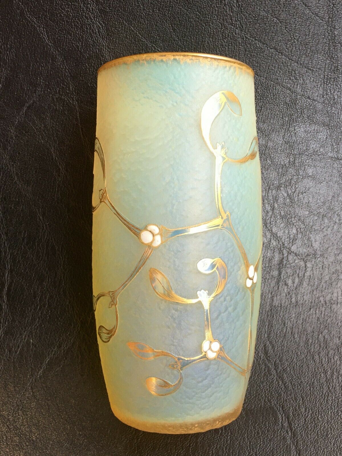 Vase opalescent  émaillé signé Daum Nancy ( Authentique vers 1900 )