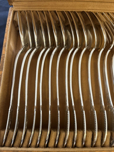 Émile Puiforcat Ménagère 24 Pieces En Argent Massif Modèle Cygne Style Empire