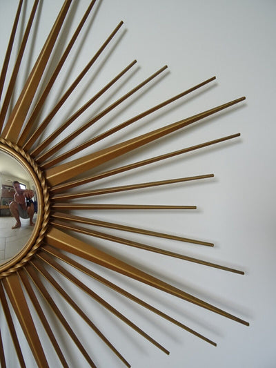 Ancien Miroir Soleil Chaty Vallauris Bombé Sorcière