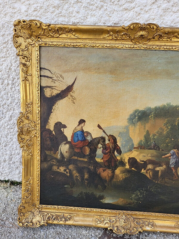 Paire de Tableaux – Peintures du XIXᵉ Siècle – Avec Cadres Dorés