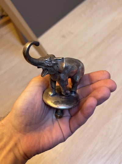 Ancienne Mascotte Automobile Bronze Elephant Bouchon Radiateur Mascote Auto