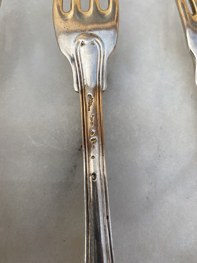 Lot de 8 Fourchettes Coquille Blason Abeille anciens Argent Fermier