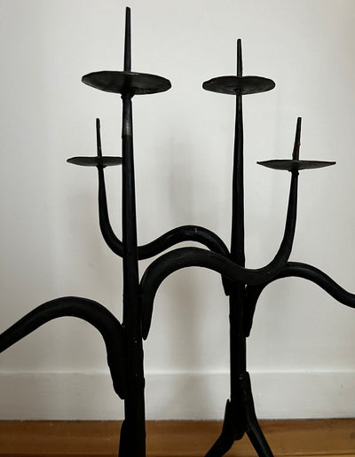 Paire de chandeliers marolles Jean Touret