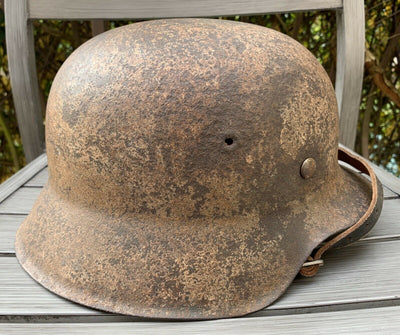 Ancien Casque Camoufle Allemand  - 2ème Guerre