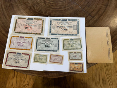Lot Billets Bon Pour Régie Des Chemin De Fer Des Territoires Occupés Ancien