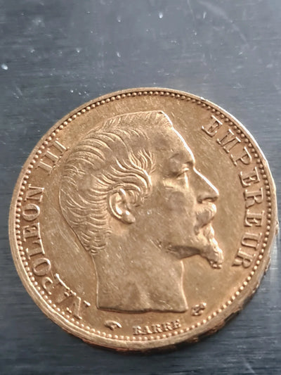 Pièce 20 Francs Or - Napoléon III - Tête Nue 1859