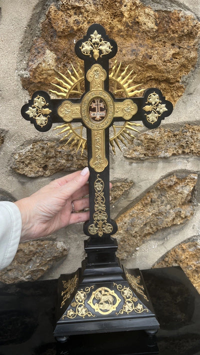 Croix Reliquaire , Relique De La Vraie Croix ,SS CRUCIS, Croix Staurotheque XIXE