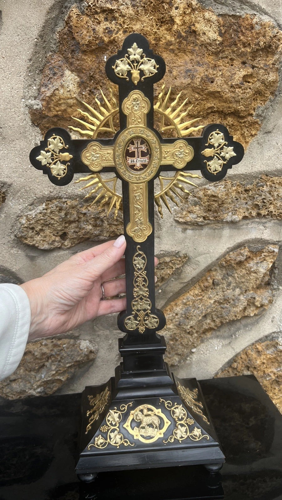 Croix Reliquaire , Relique De La Vraie Croix ,SS CRUCIS, Croix Staurotheque XIXE