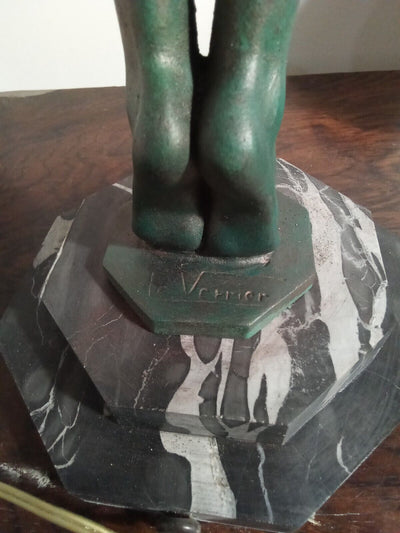 Max Le Verrier Grande lampe Art Deco