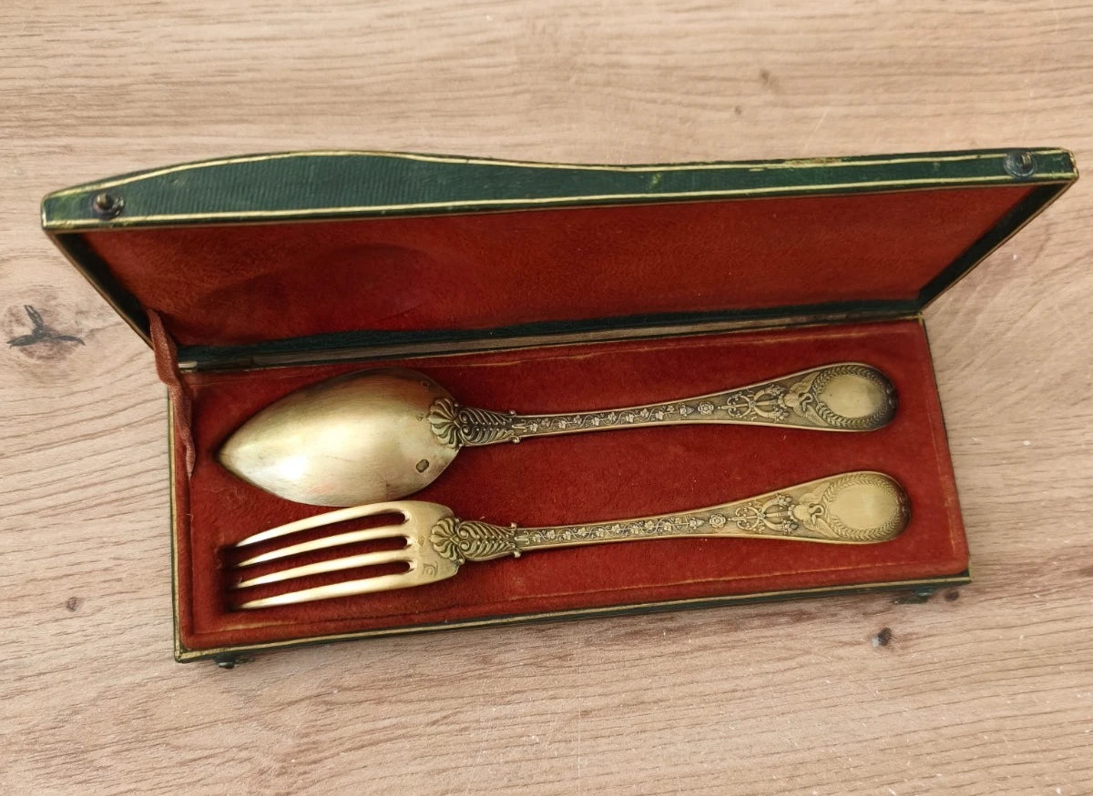 Coffret De Couvert Dit Joséphine Poinçoinné Au Vieillard, Argent Empire