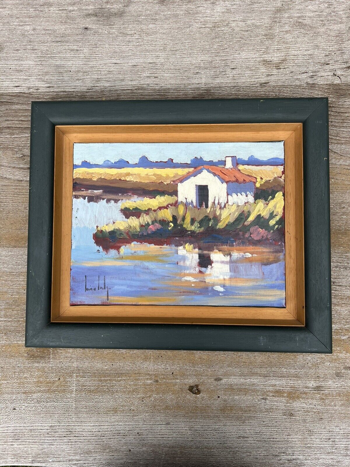 Tableau Olivier Suire Verley Cabane Marais Salant Ile De Ré Huile Sur Toile
