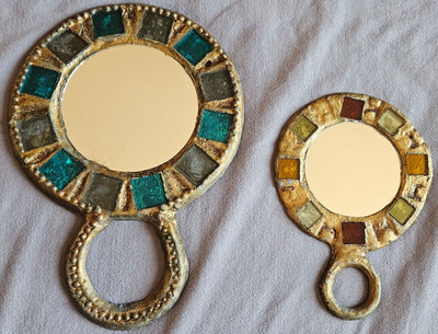 Miroirs Vintage Plomb Doré Et Pâte De Verre École Line Vautrin - Irena Jaworska 2