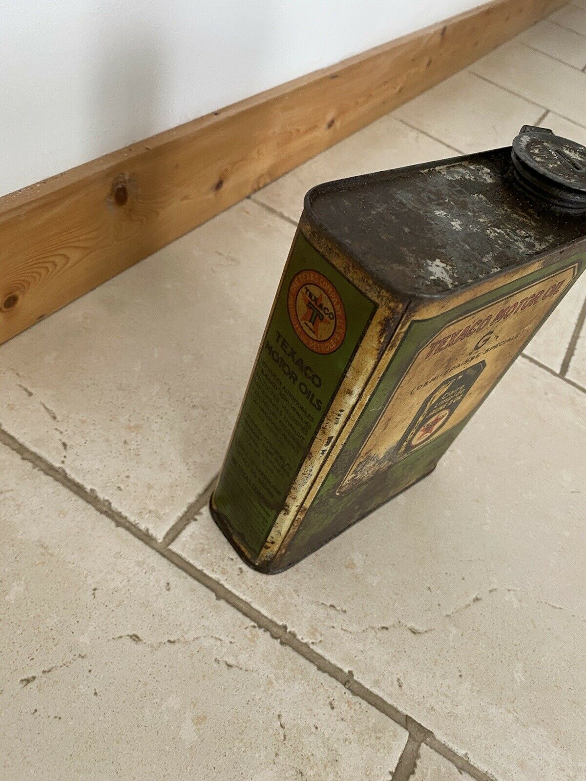 Bidon huile ancien Texaco Vintage Objet De Garage