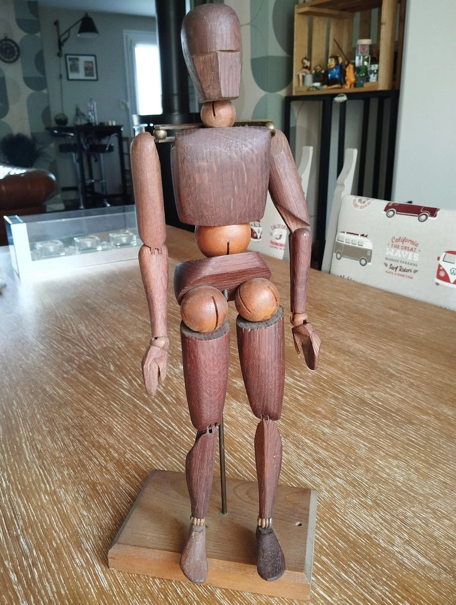 Mannequin articulé ancien en bois maquette PL modèle déposé breveté S.G.D.G