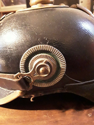 Casque À Pointe Troupe Saxe Reserviste Spikehelmet Pickelhaube