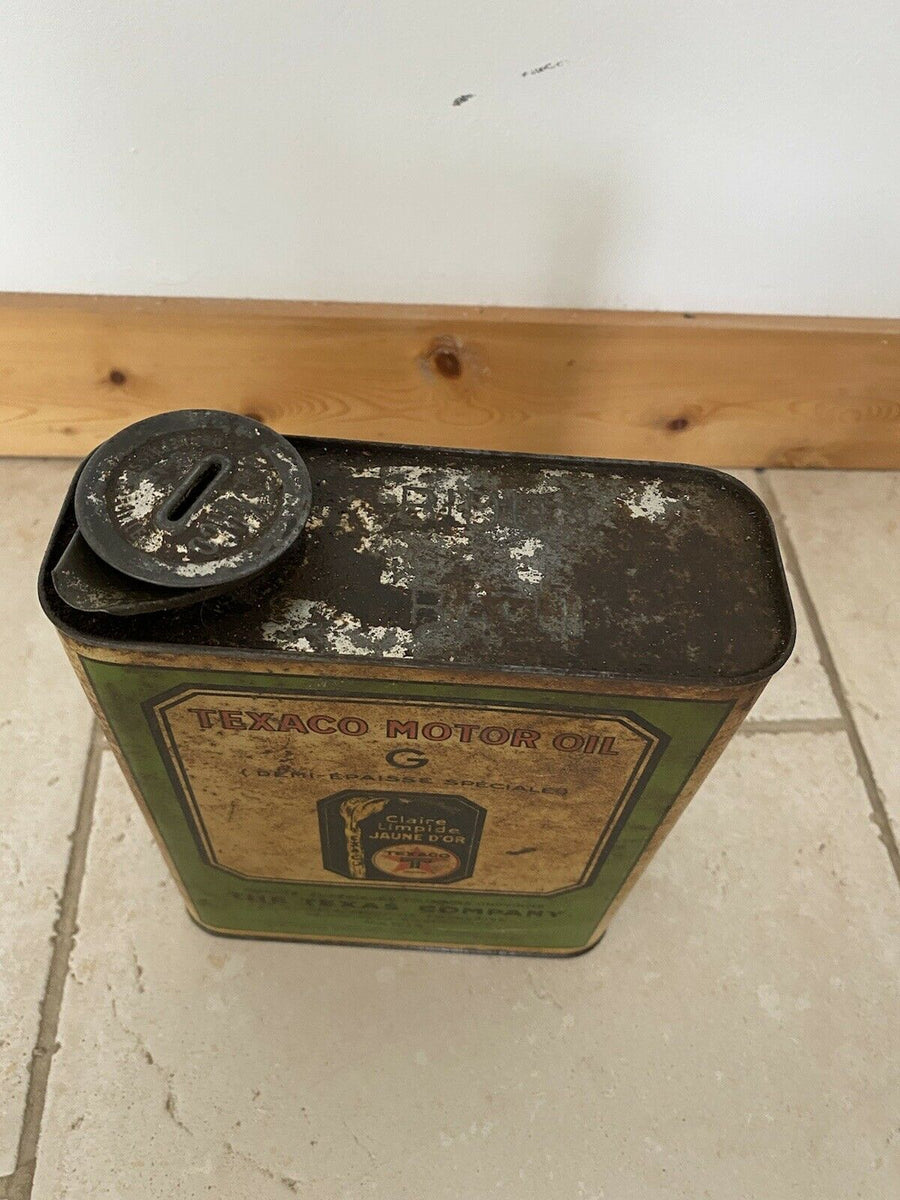 Bidon huile ancien Texaco Vintage Objet De Garage