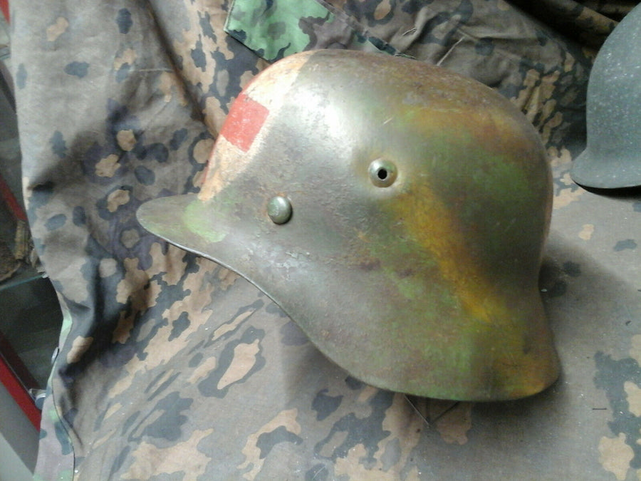 Casque Allemand Sanitaire Ww2 Camo Normandie