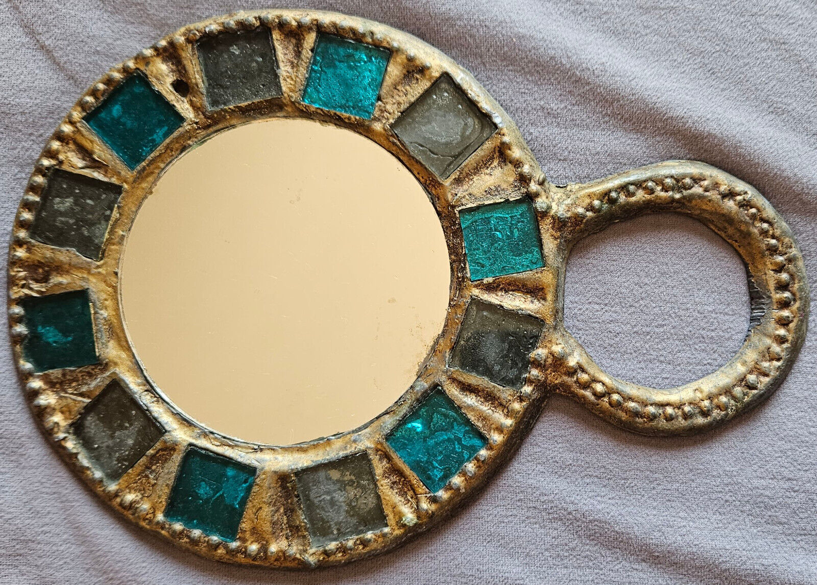 Miroirs Vintage Plomb Doré Et Pâte De Verre École Line Vautrin - Irena Jaworska 2