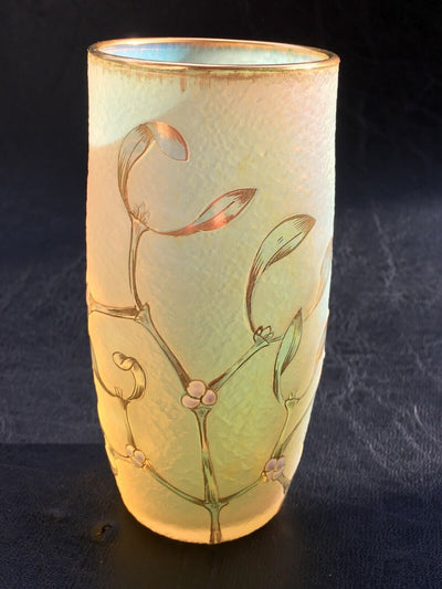 Vase opalescent  émaillé signé Daum Nancy ( Authentique vers 1900 )