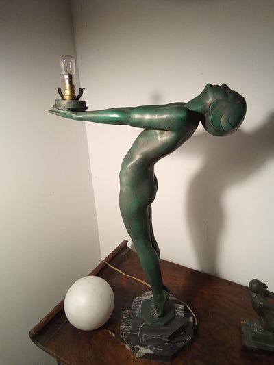Max Le Verrier Grande lampe Art Deco