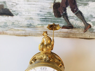 Pendule A L'Elephant Bronze Doré