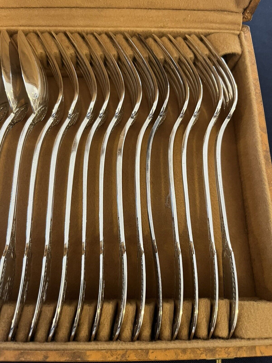 Émile Puiforcat Ménagère 24 Pieces En Argent Massif Modèle Cygne Style Empire