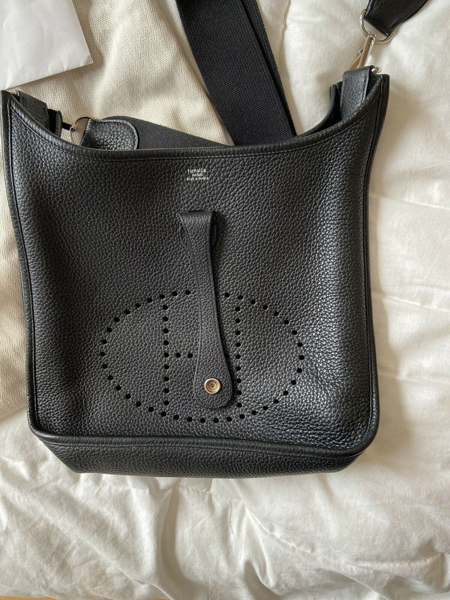 Sac Hermes Evelyne III 29 Taurillon Clemence Noir Authentique