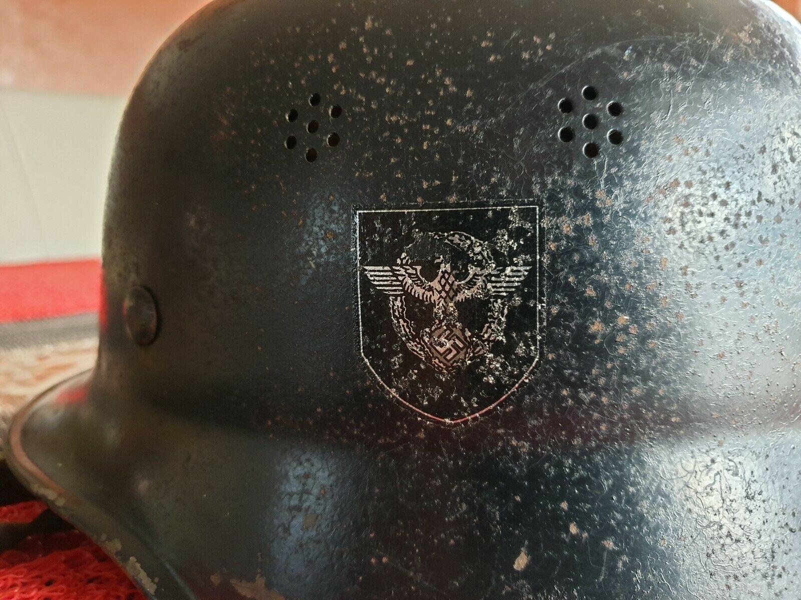 Casque Allemand Ww2 M34 Complet, Double Insigne.