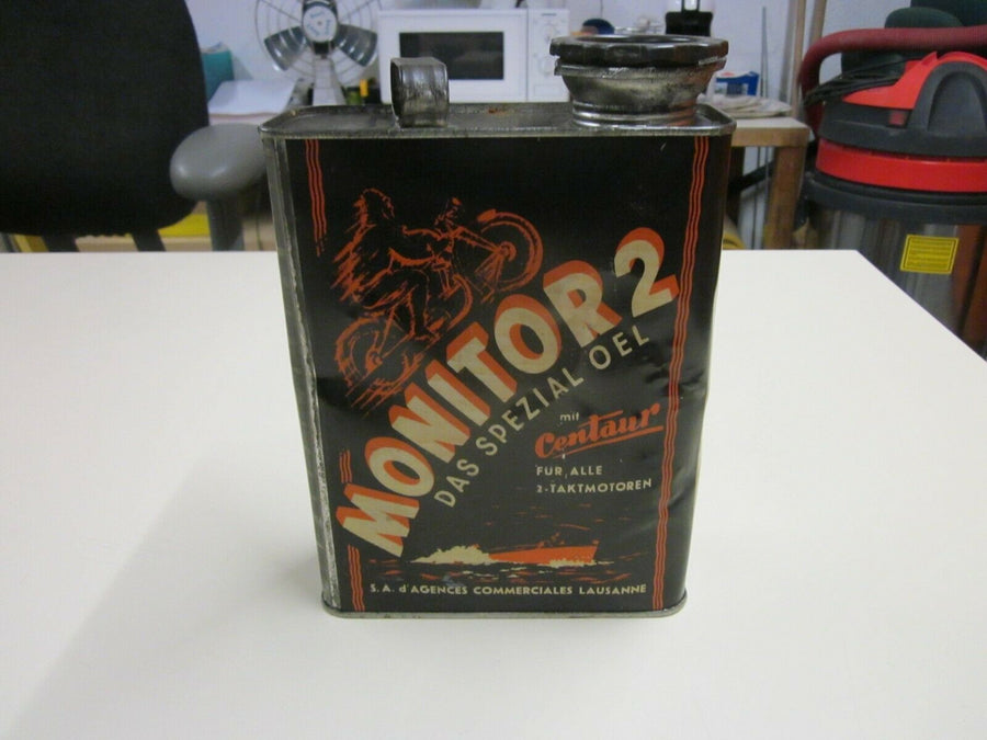 Bidon huile MONITOR 2 Centaur Rare öldose Oelkanne Can Motorcycle Oldtimer