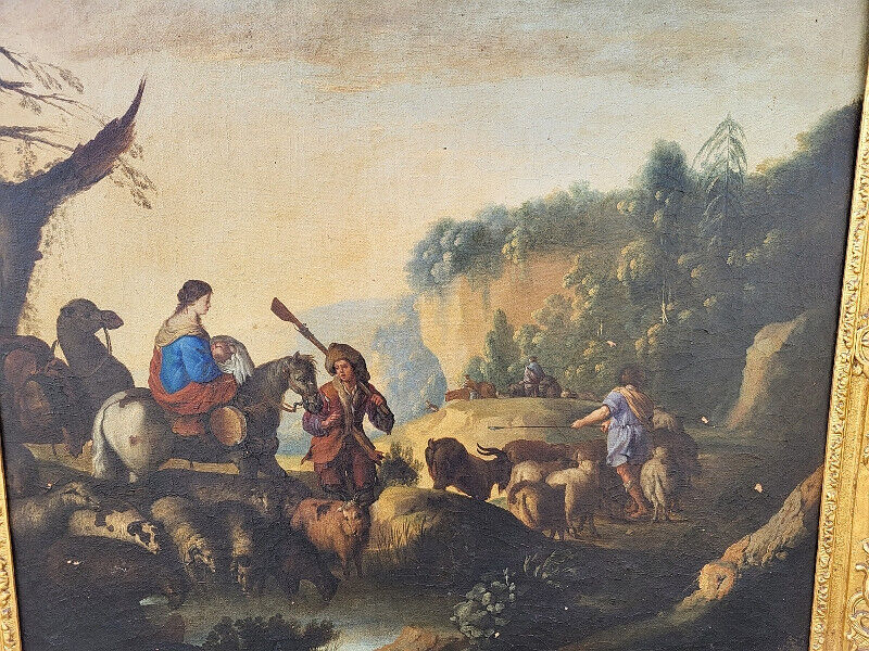 Paire de Tableaux – Peintures du XIXᵉ Siècle – Avec Cadres Dorés